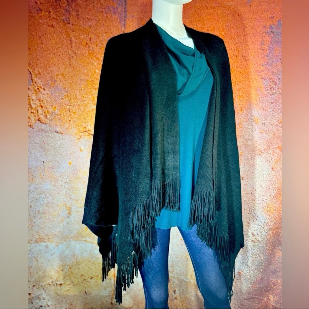 NWT Black Fringe Shawl